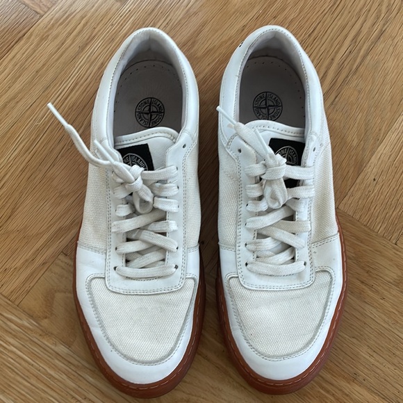 Stone Island Men’s Sneakers in White Canvas - Picture 1 of 4